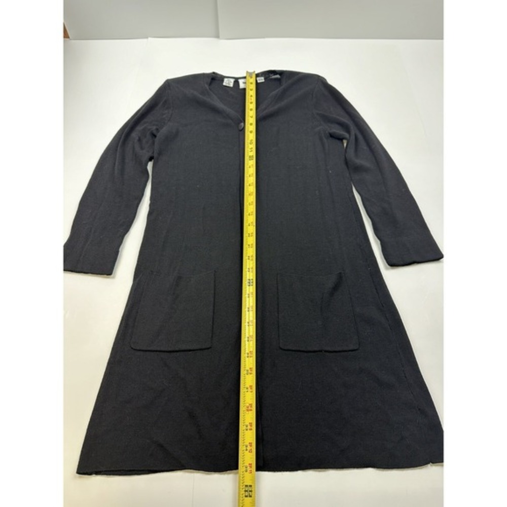 Vintage DKNY Long Cardigan Rayon And Wool Blend Black Size M/L Petite - Picture 3 of 6